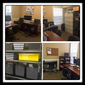 Collage of new training facility with demonstration equipment.
